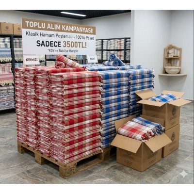 Toptan Klasik Hamam Peştemalı 100 Adet 